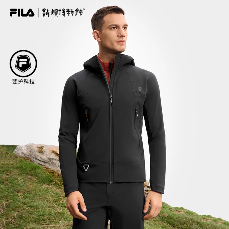 Fila/斐乐男款【尼龙弹力梭织上衣】休闲运动连帽外套休闲百搭