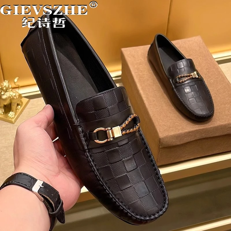 纪诗哲男鞋舒适透气百搭运动鞋子男款个性时尚皮鞋休闲轻便乐福鞋