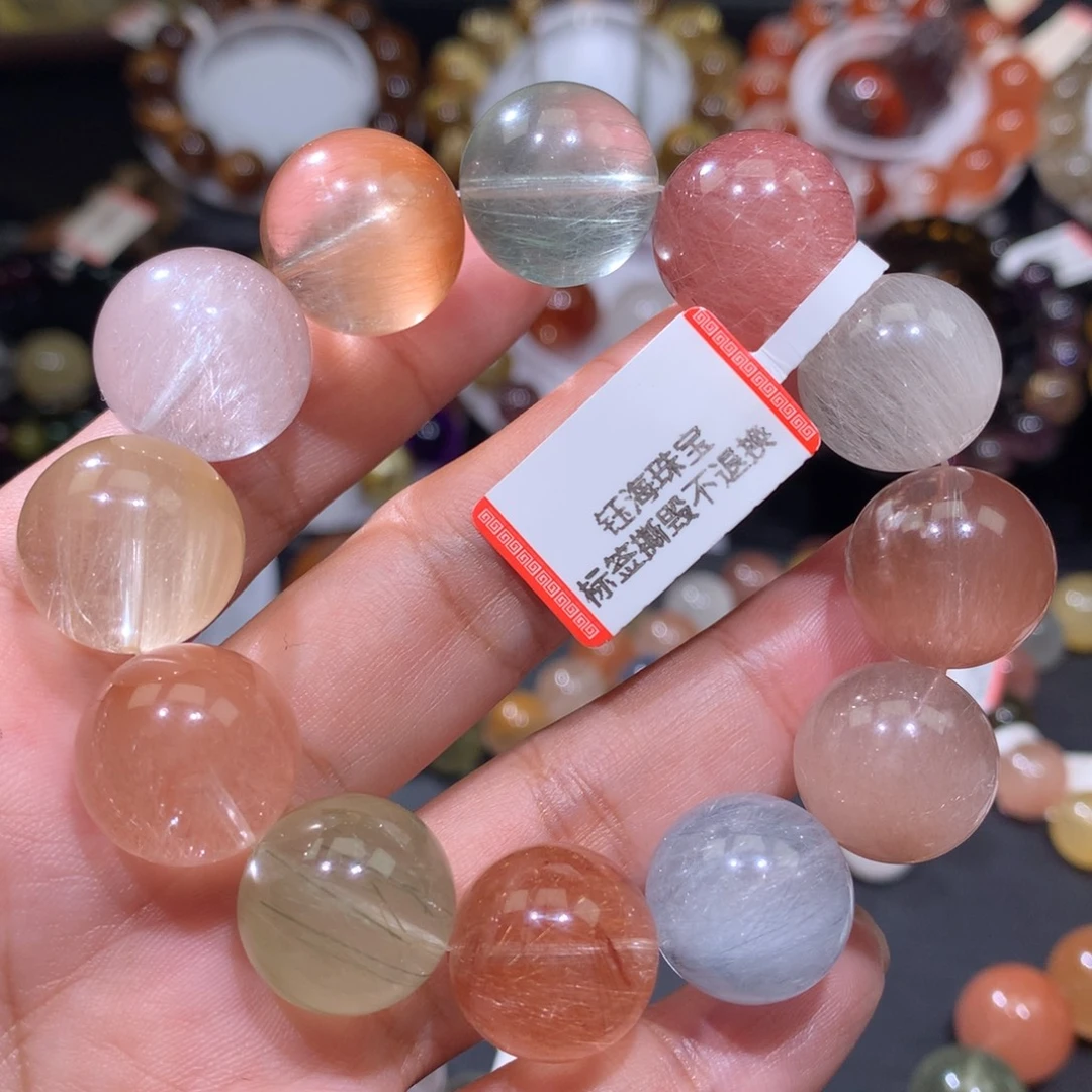 水晶手链未镶嵌彩兔毛16mm