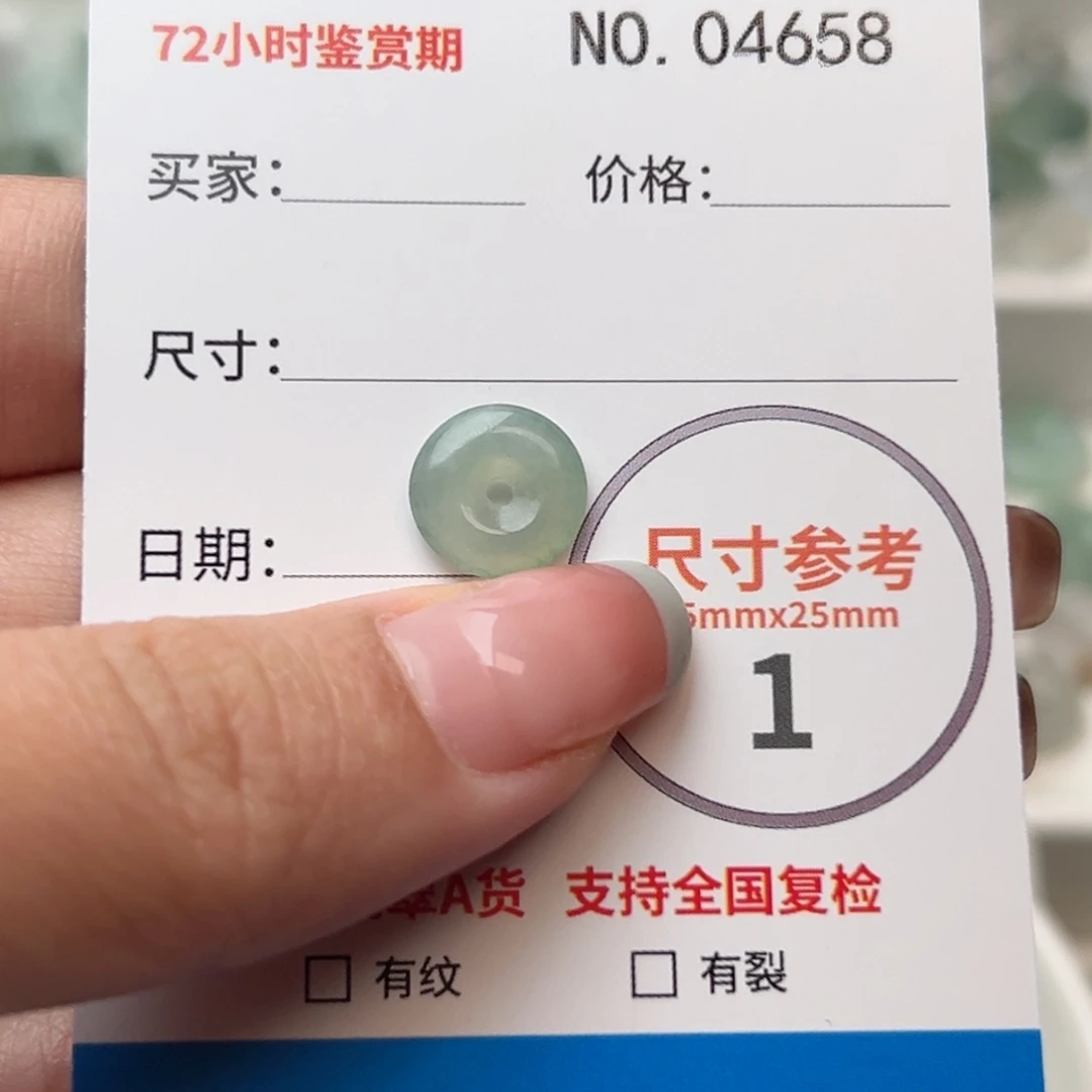 翡翠颈饰未镶嵌R*平安扣4658