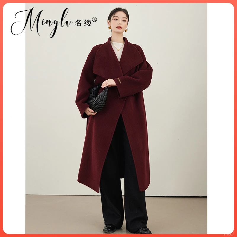 轻奢双面呢大衣女气质设计感时尚冬季2025名缕外套新款女装高级感