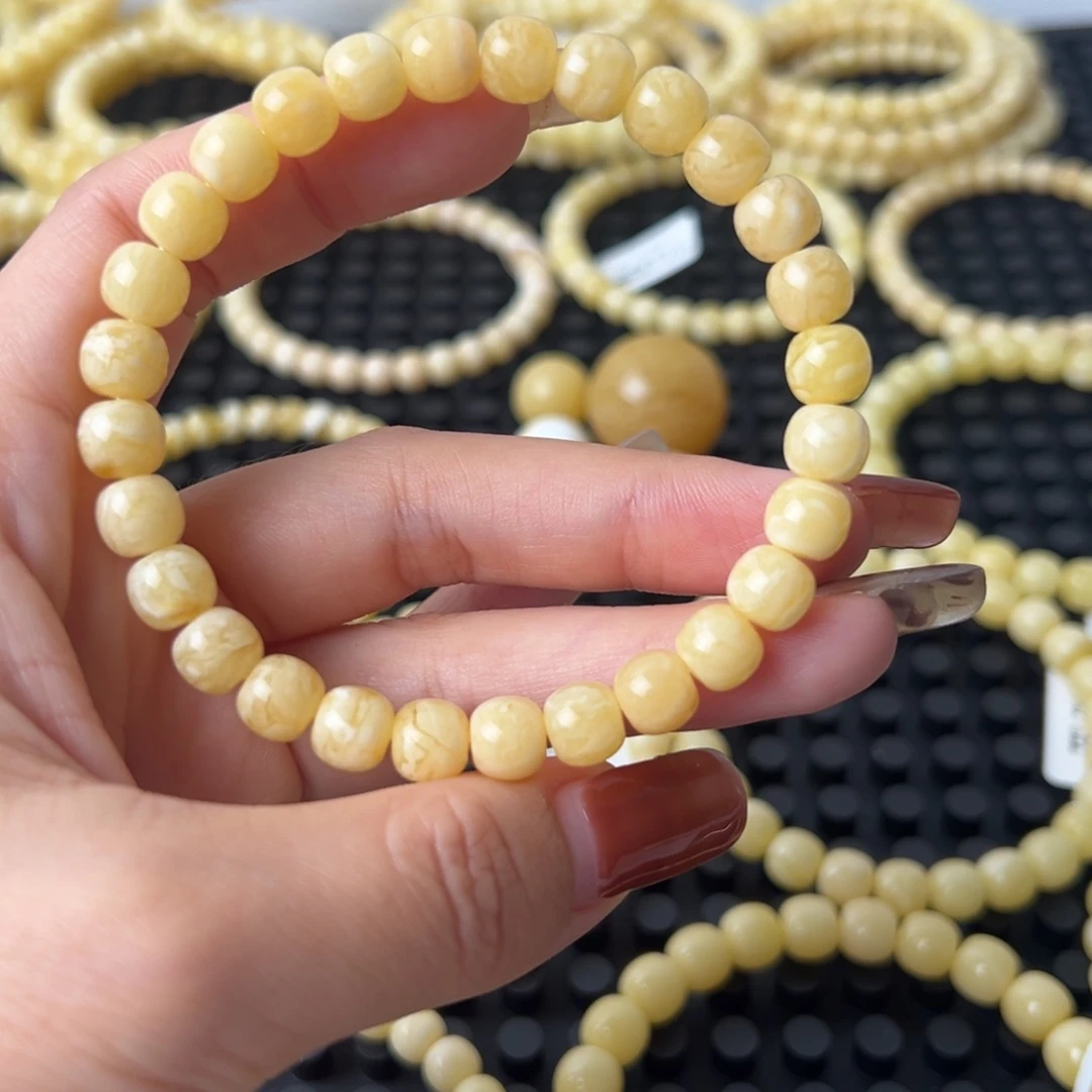 蜜蜡未镶嵌手链7.7