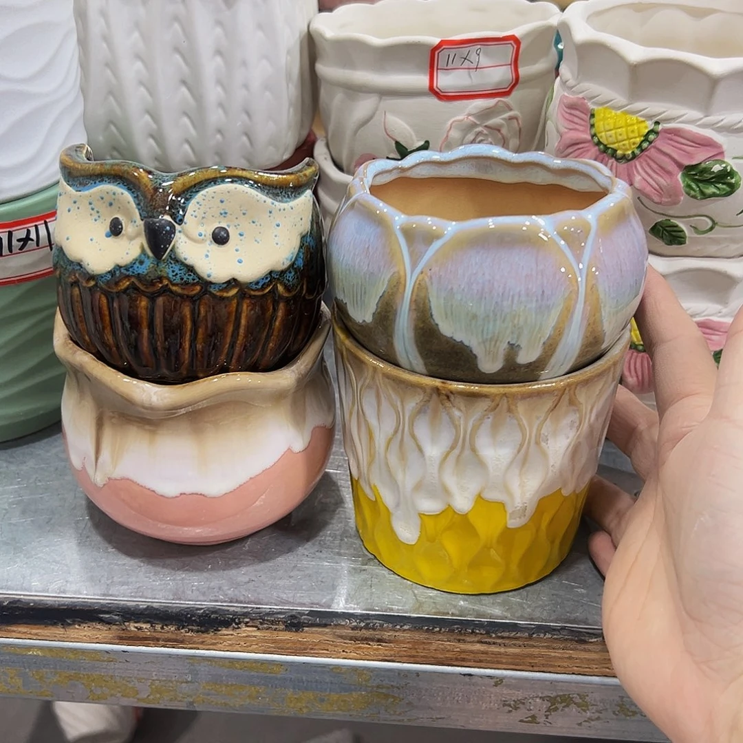 外贸尾单陶瓷花盆凑单10米包邮