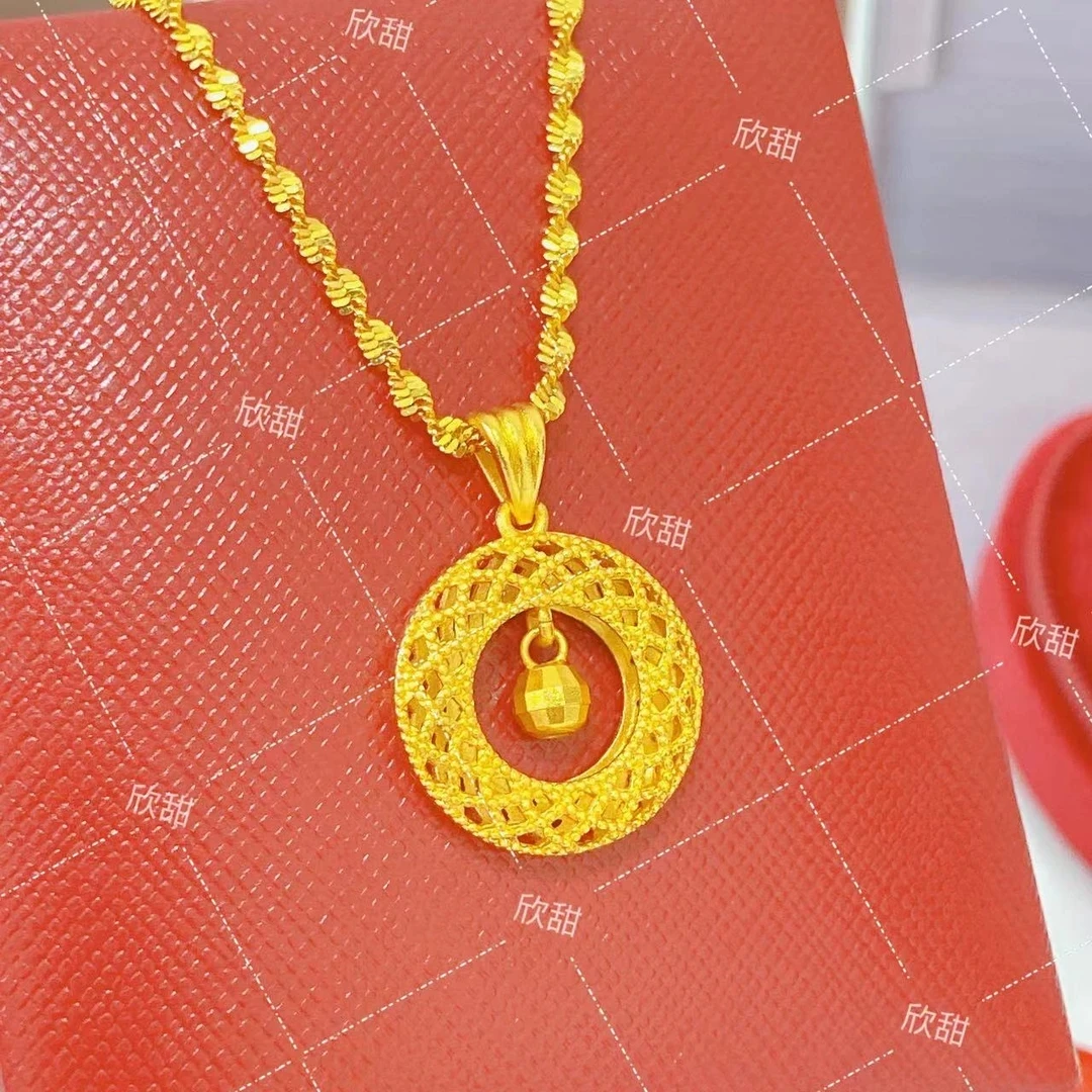 铜合金项链 秋冬新款灵动平安扣水波项链毛衣链时尚百搭女款0305