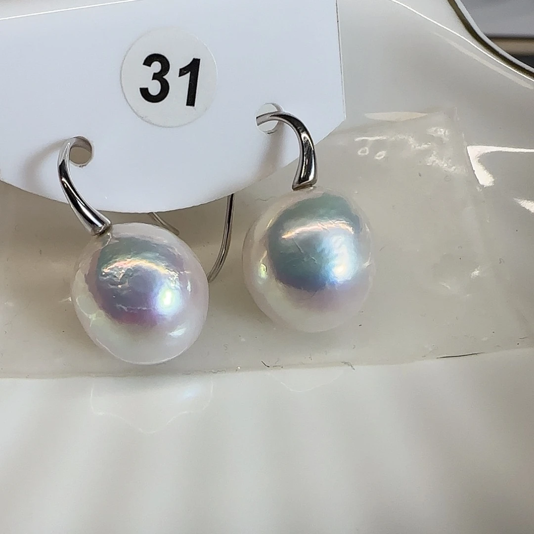 淡水珍珠耳饰银S925镶嵌二****夜