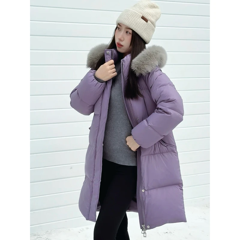 【紫气东来5138】琳琳小个子90白鸭绒显高显白长款羽绒服保暖时尚