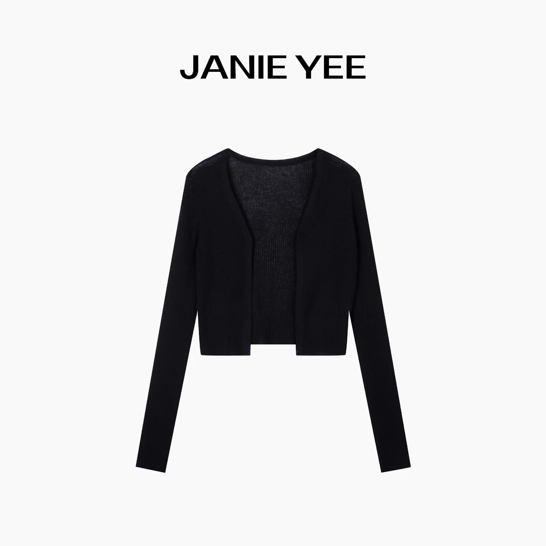 Janie Yee"魔力开衫" 显瘦百搭防晒短款V领针织外套上衣 25A2663