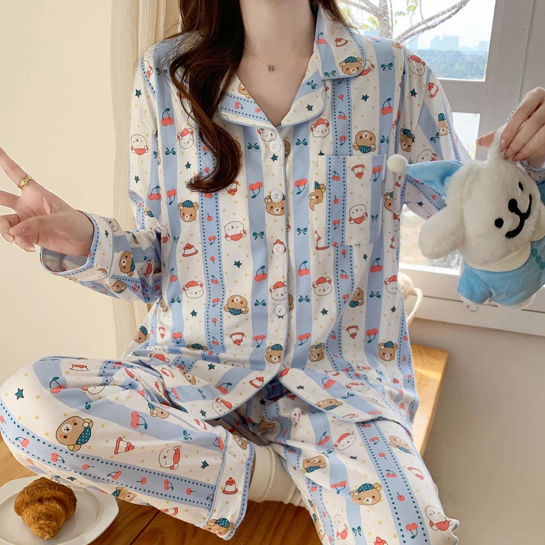 【春秋云感棉+胸垫款】月子服3-9月份产后家居服孕妇睡衣哺乳衣产妇