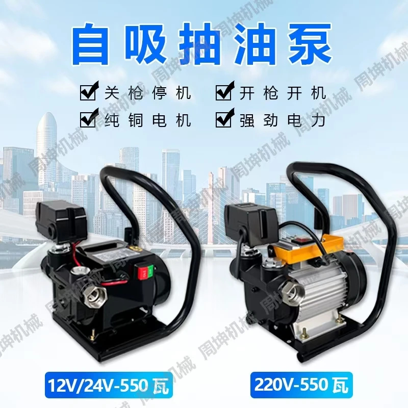 电动抽油泵12V24V通用小型冬天加油泵大流量自吸泵自动启停加油机