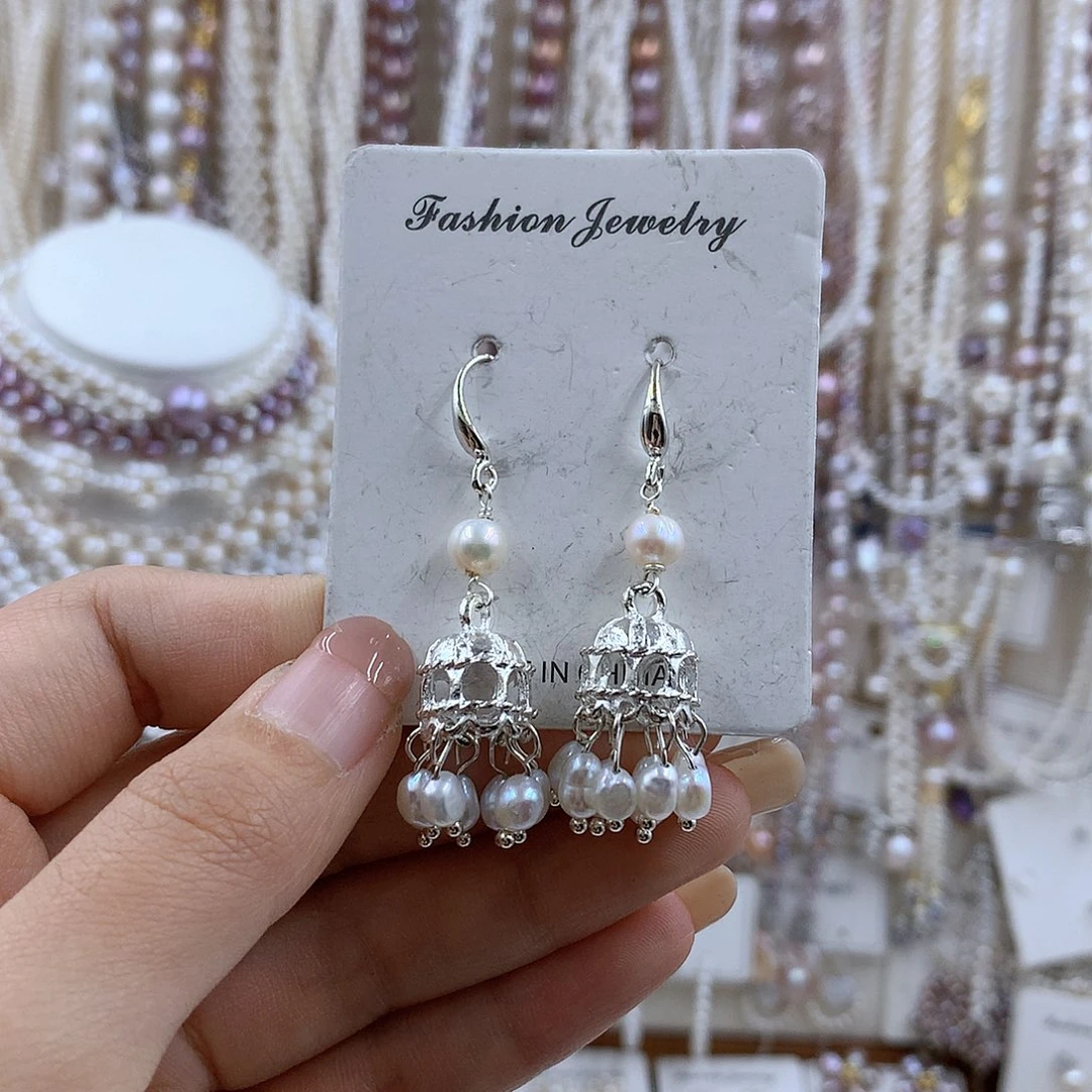 项链银S925镀金镶嵌淡水珍珠