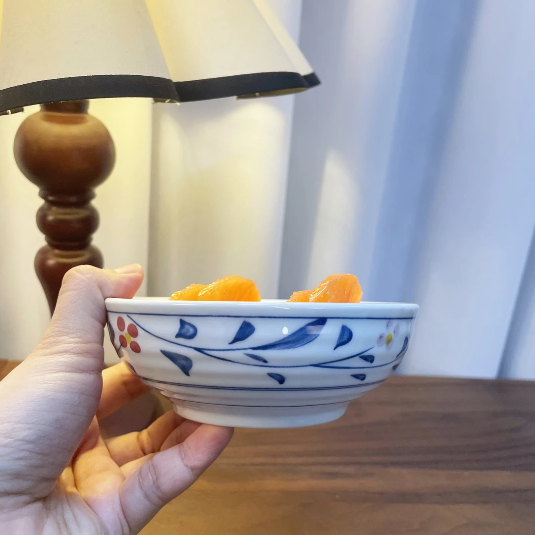 【5英寸石头钵】陶瓷碗餐具小碗花卉手绘复古新中式蘸料直径12.8cm