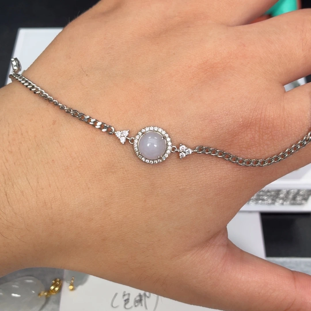 翡翠银S925镶嵌颈饰手链