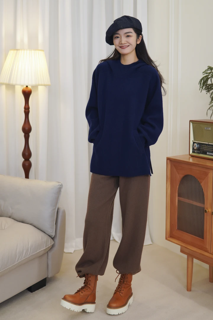 CHUN·「阿那亚羊毛针织帽衫」百搭时尚纯色简约文艺气质休闲日常减