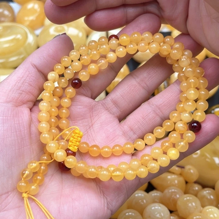 蜜蜡裸石未镶嵌蜜蜡6➕佛珠