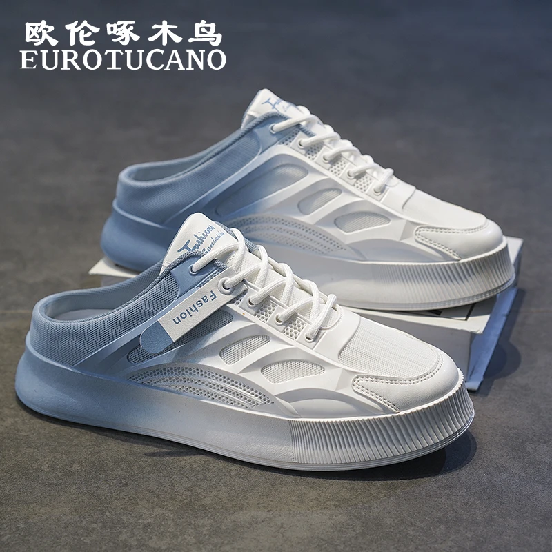 欧伦啄木鸟EUROTUCANO男鞋夏季透气百搭包头半拖鞋子男款休闲板鞋