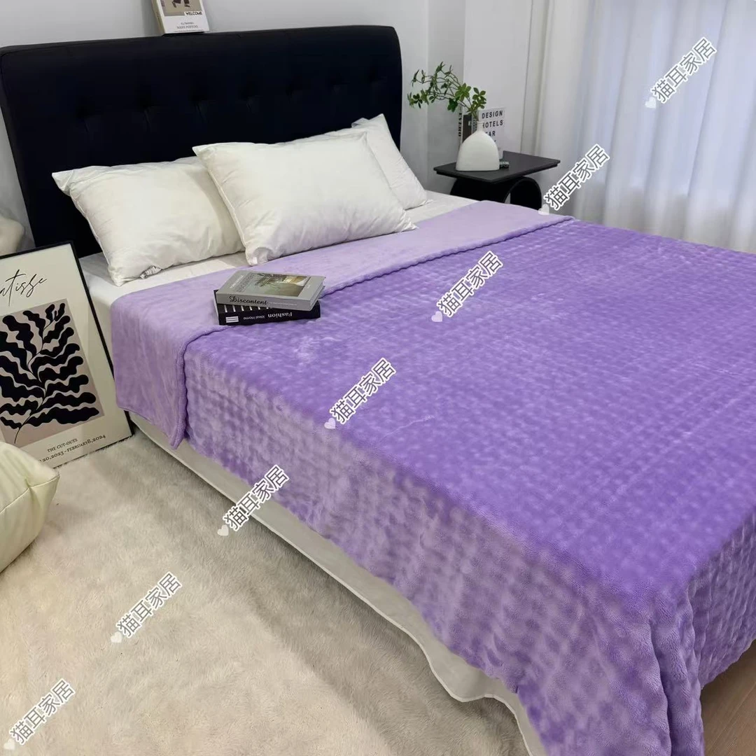 【被套-紫泡泡】200*230cm轻奢柔软丝滑简约标准绒被套透气保暖