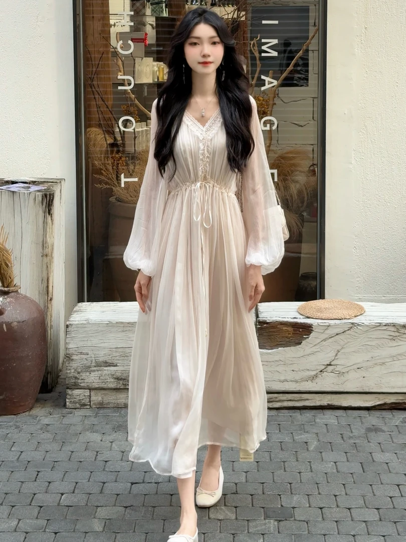 【甜甜轻奢】芊羽重磅100桑蚕丝连衣裙9E-001