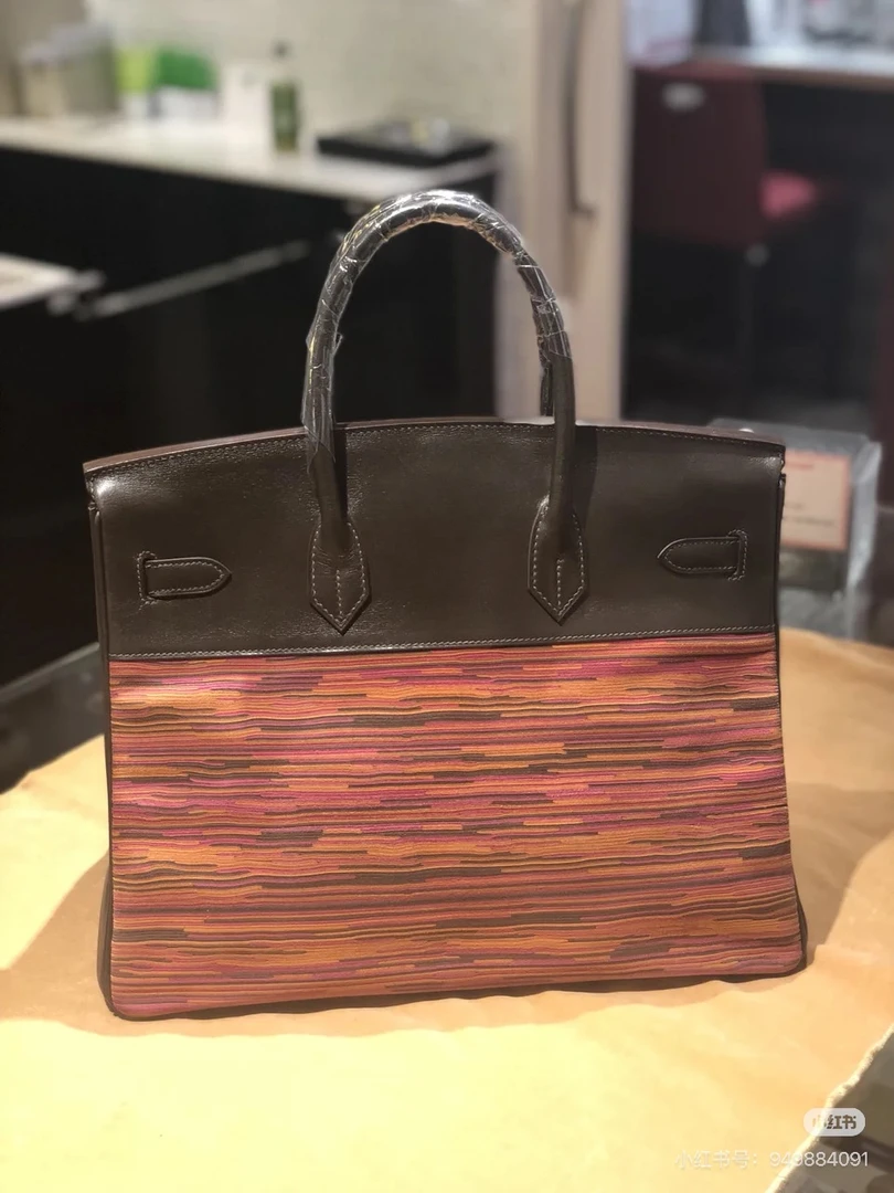 Nortelle蜡线全手工 真皮复古精致 时尚百搭 女士手拎包  35CM