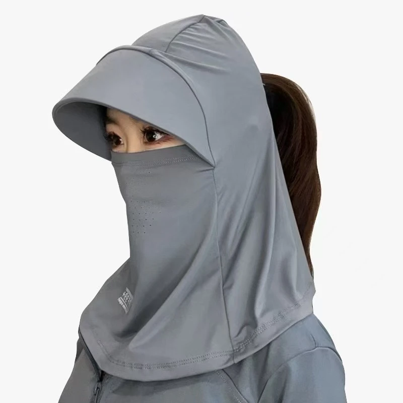 【亲肤冰丝】防晒面罩女帽子一体护颈全脸防紫外线骑行头套围脖口罩