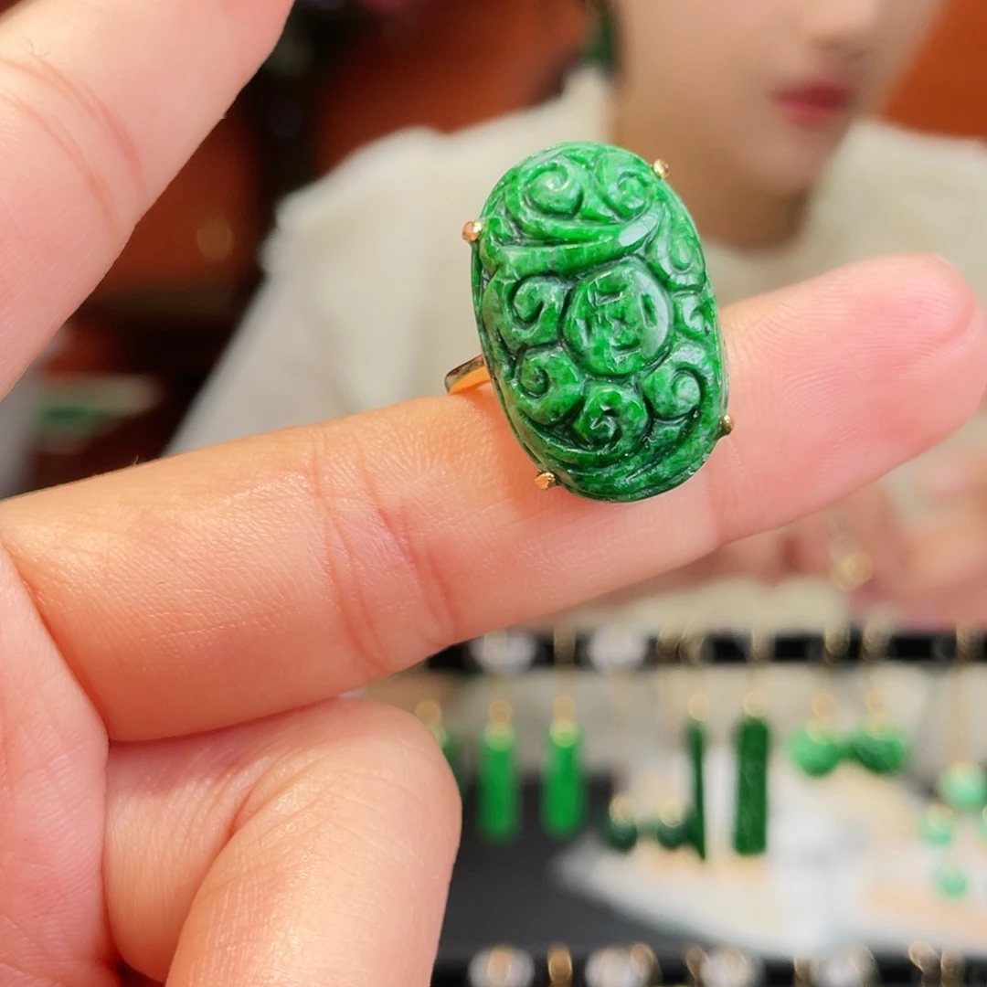 翡翠银S925镶嵌耳饰