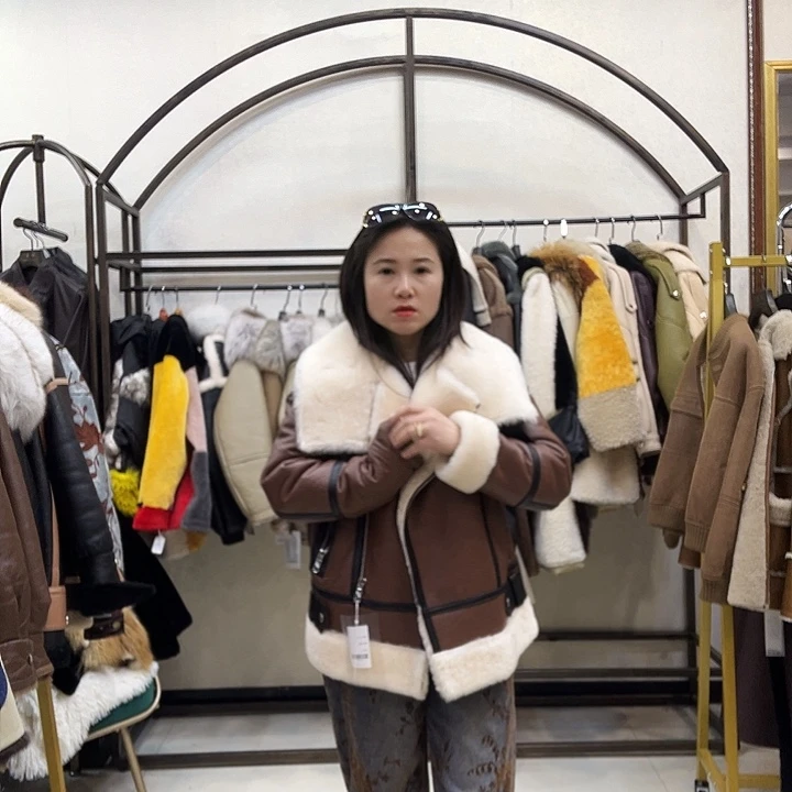 真皮皮衣皮毛一体110斤以内