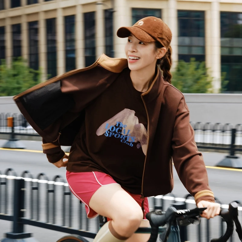 EP雅莹2025秋新品 美拉德风柔软双面呢立领夹克琥珀流光外套1301A