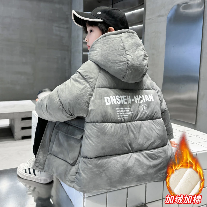 男童扎染棉服2024冬季新款韩版潮搭中小童棉衣外套加绒加厚棉袄