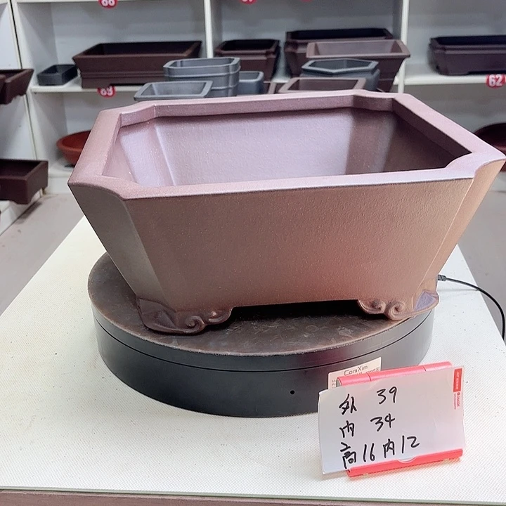 紫砂花盆知**乐云脚四方大