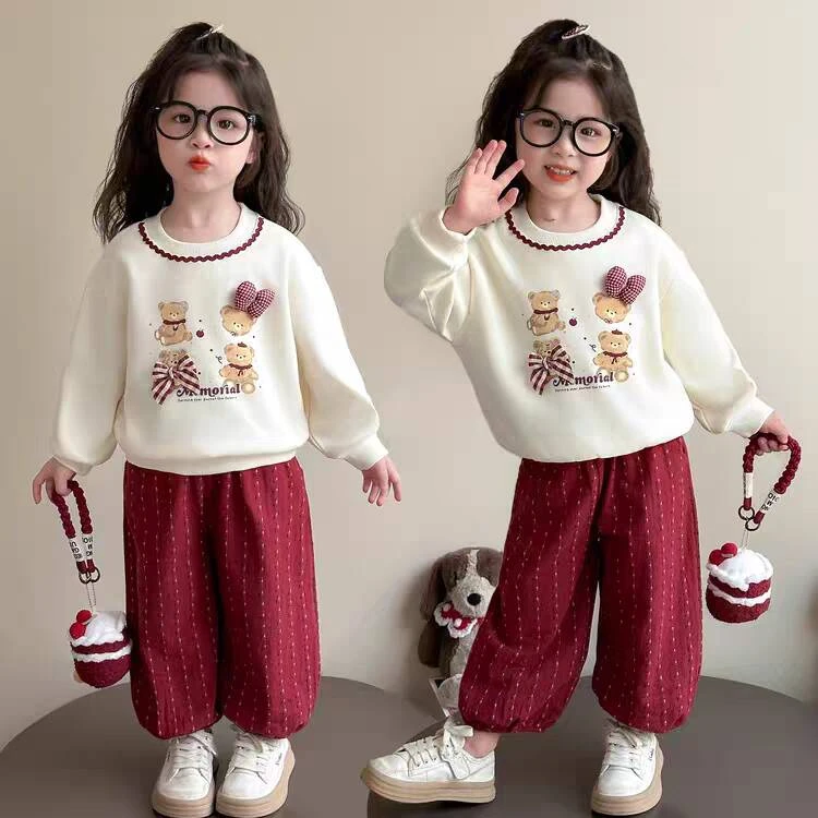 女童卫衣套装2025新款春秋季洋气小女孩宝宝儿童初早秋装衣服穿搭