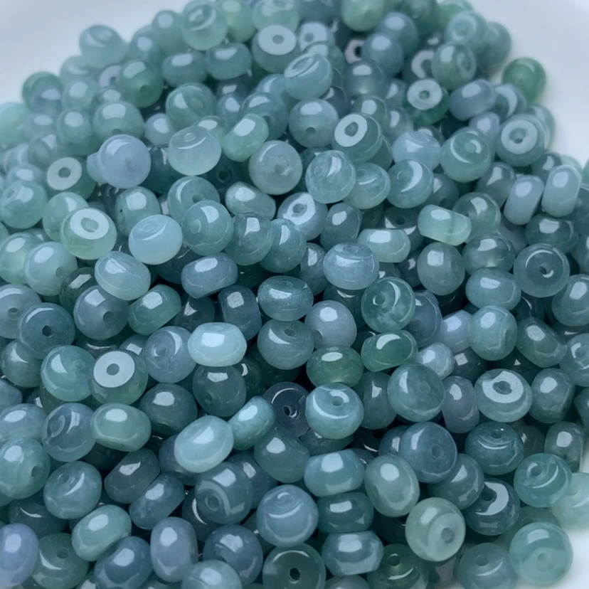 【闪购商品】翡翠手链未镶嵌卡3x5蓝水算盘50颗