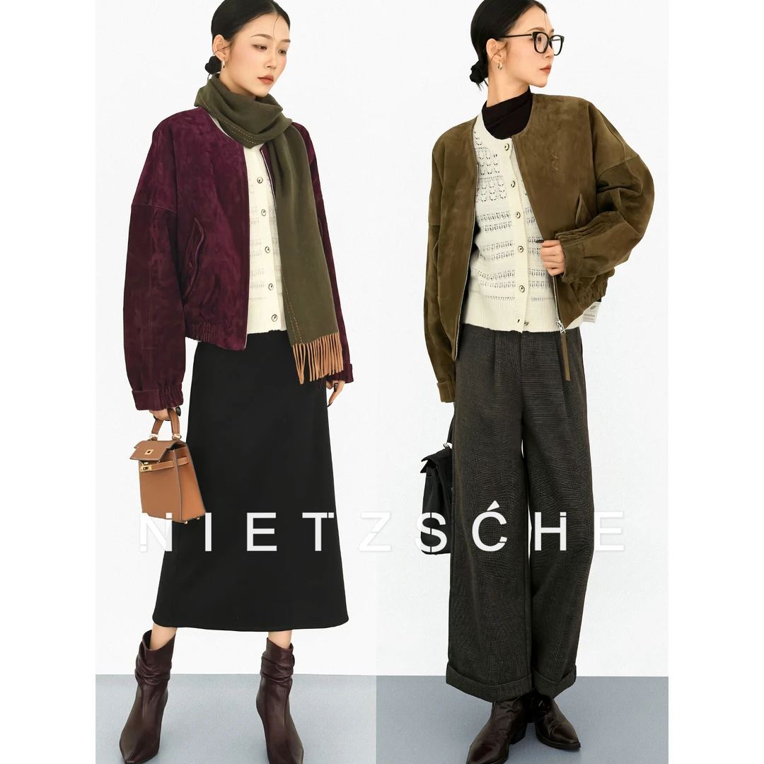 尼采 官方直营｜玫瑰庄园｜1oo%进口加厚层绵羊皮 90鹅绒服90210