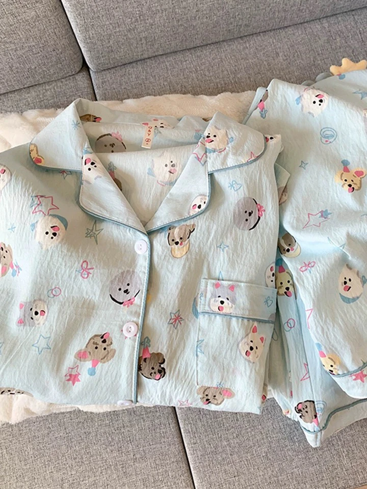 三件套/云朵棉2025年新款短袖睡衣女夏季可爱少女卡通宽松家居服