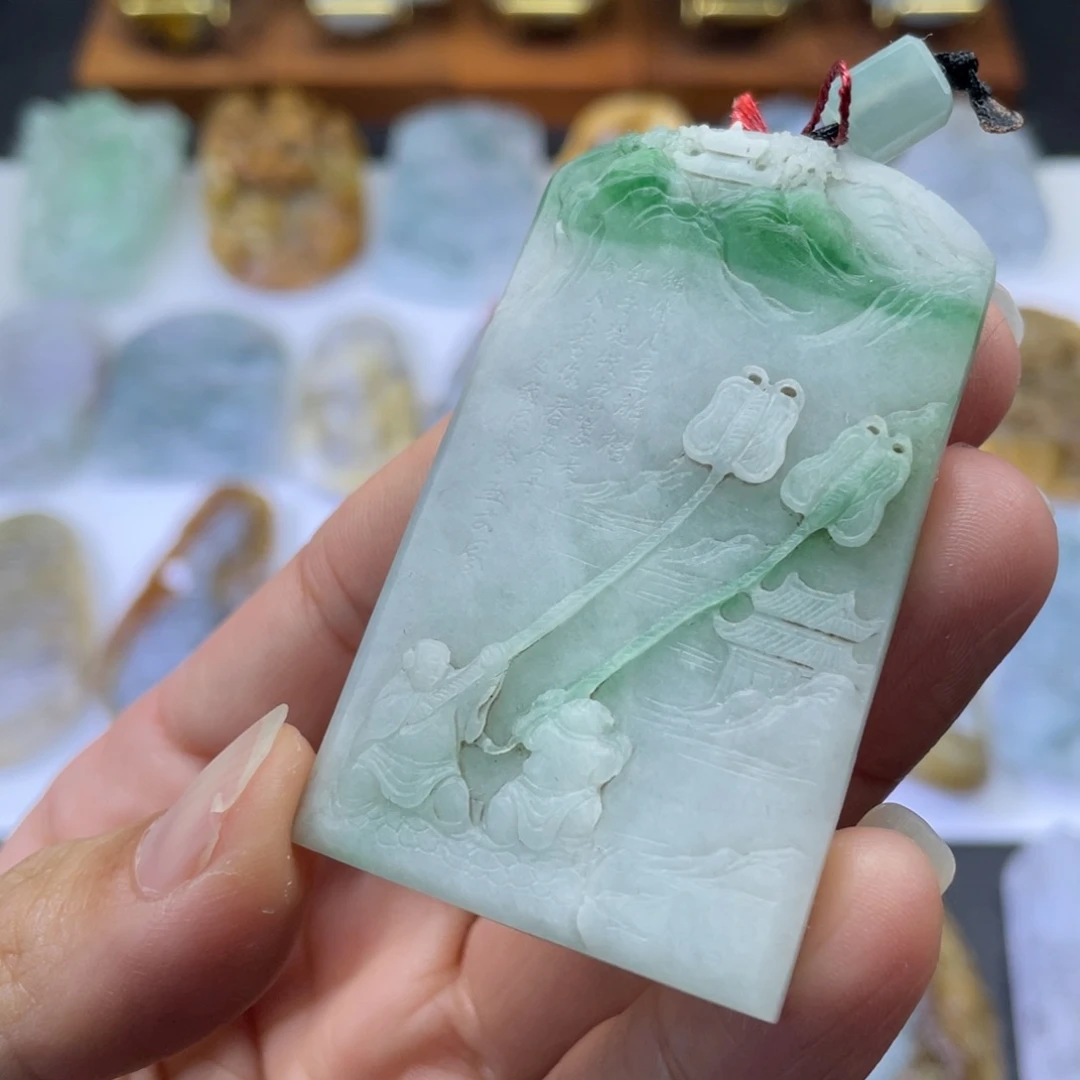 定制翡翠未镶嵌山水