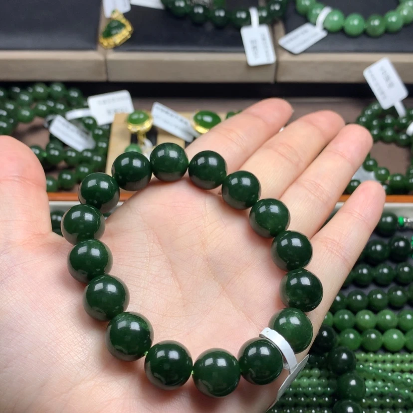 【闪购商品】和田玉（碧玉）手串未镶嵌13m高品质微瑕