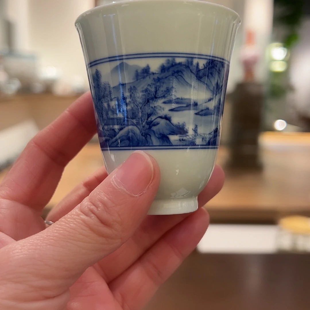 怡琅柴窑薄胎山水杯多样性发货