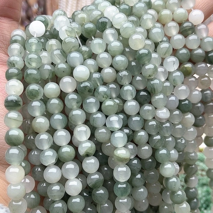 未镶嵌玛瑙/玉髓珠宝半成品2条8mm左右天山翠