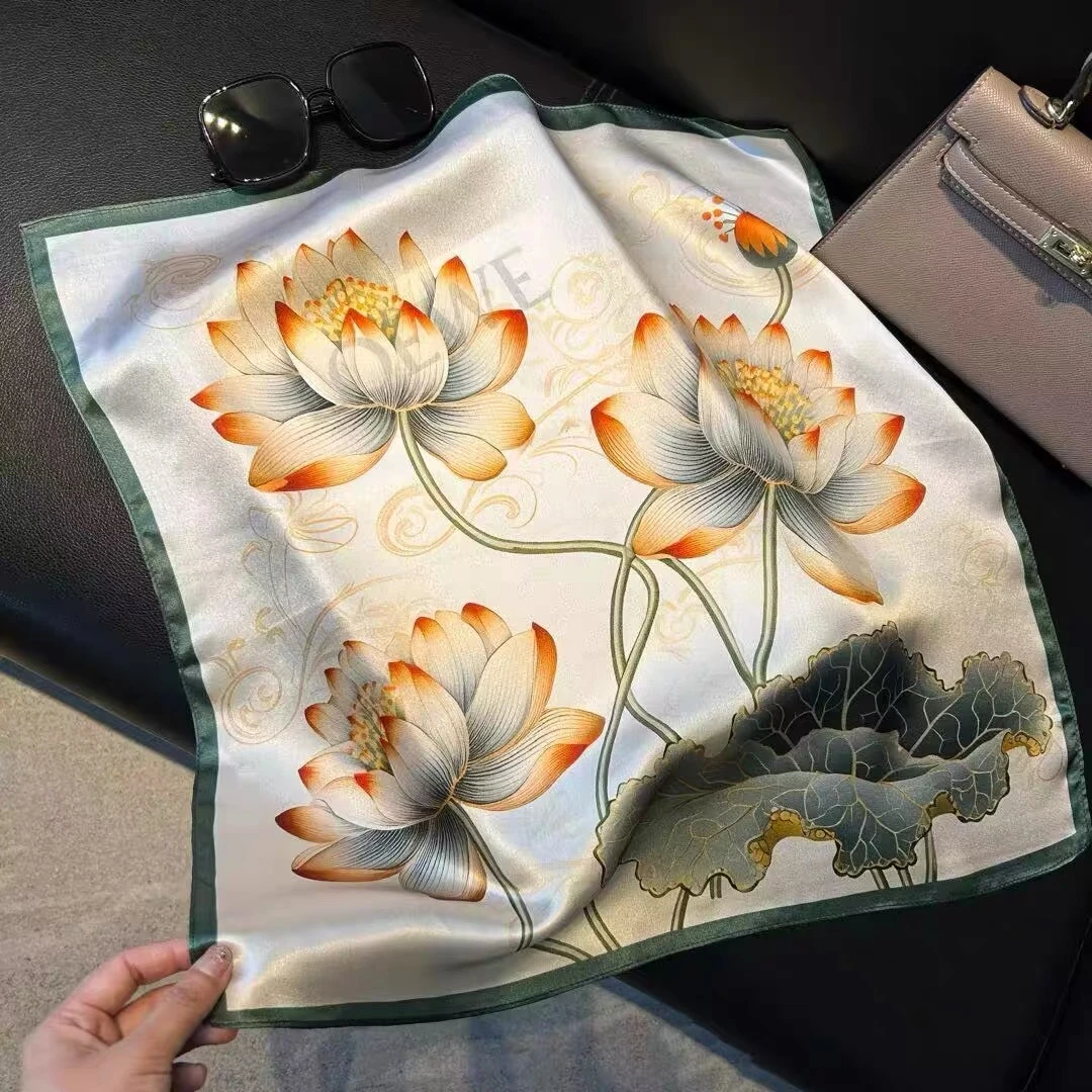 [荷塘月色]N10春秋夏季时尚潮流显气质丝巾围巾70*70