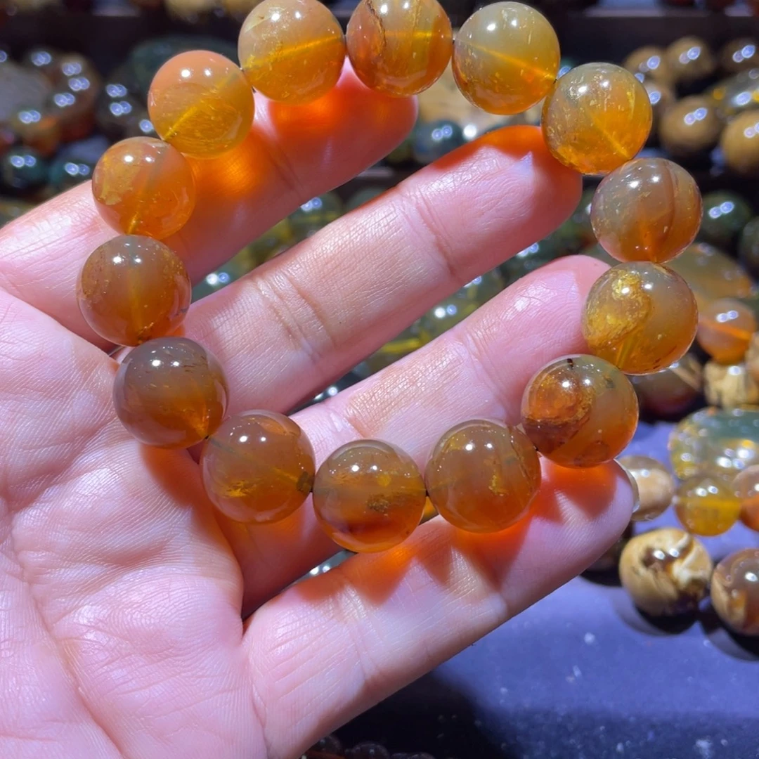 琥珀未镶嵌手链天然