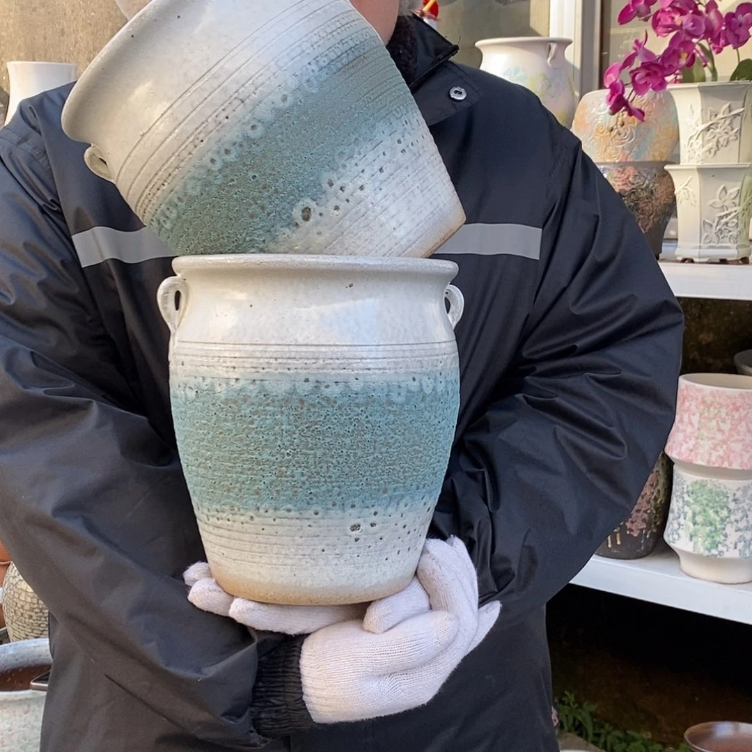 紫砂花盆口18高22福利俩个