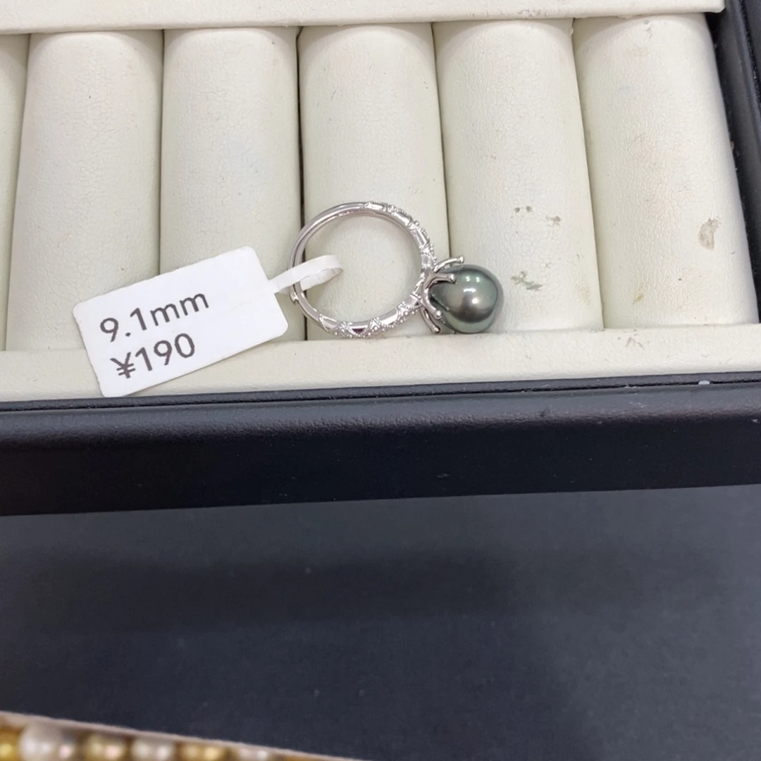 海水珍珠戒指银S925镶嵌小*大溪地戒指9.1刘