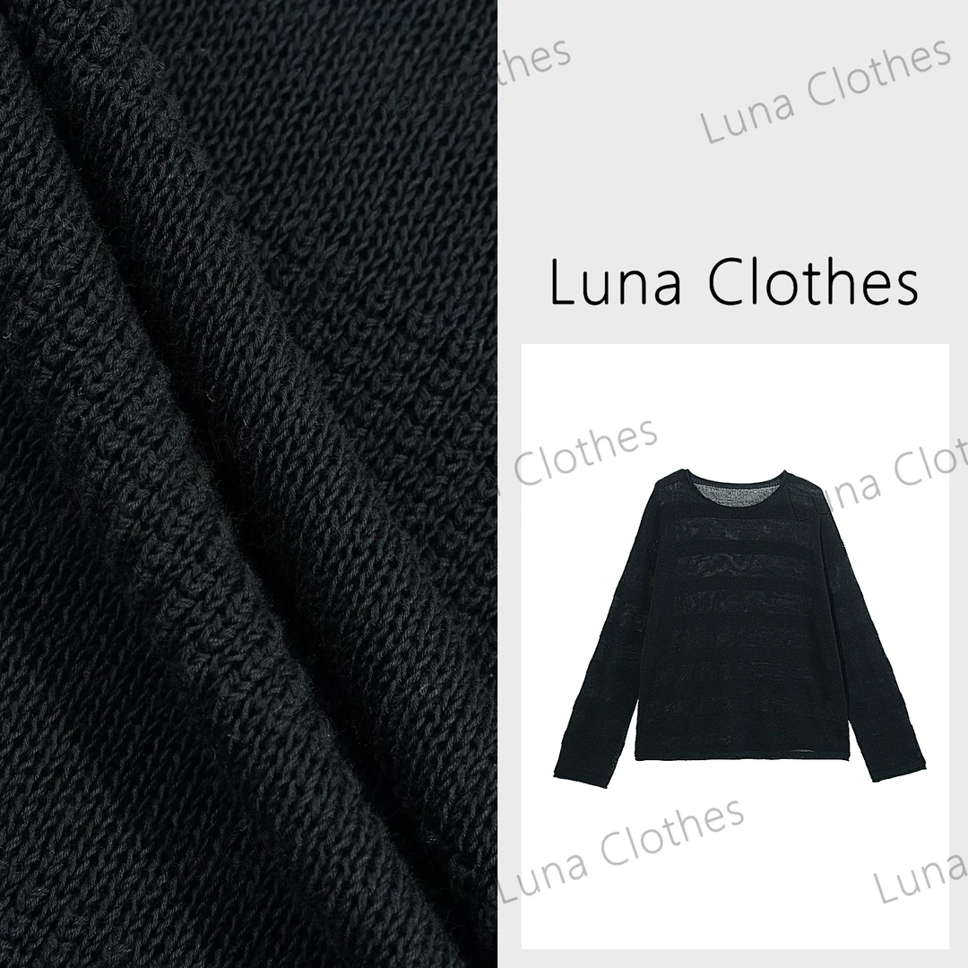 张妍LUNA‘斑波’经典条纹拼接罗纹包边清爽时尚针织衫SS25415