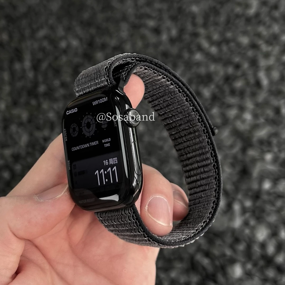 SosaBand简约轻便魔术贴适用苹果 S11手表带10Apple9Watchultra3i