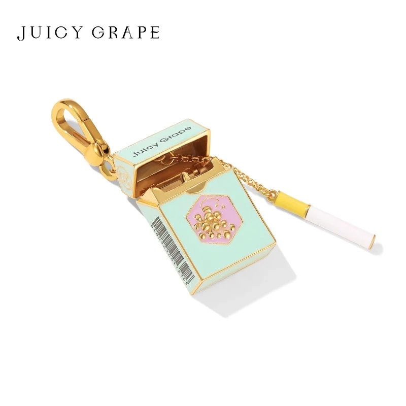 JuicyGrape 铜合金珐琅吊坠 毛衣链挂坠香烟盒创意项链女可打开