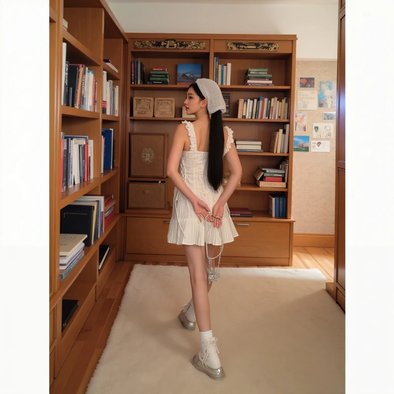 红人馆吊带连衣裙女2025新款夏季短裙气质绝美设计感小众白色裙子