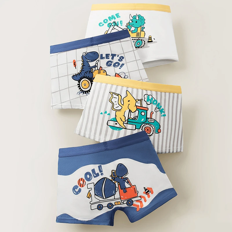 纯棉儿童内裤男孩夏季薄短裤贴身透气平角裤男宝发育四角裤精梳棉