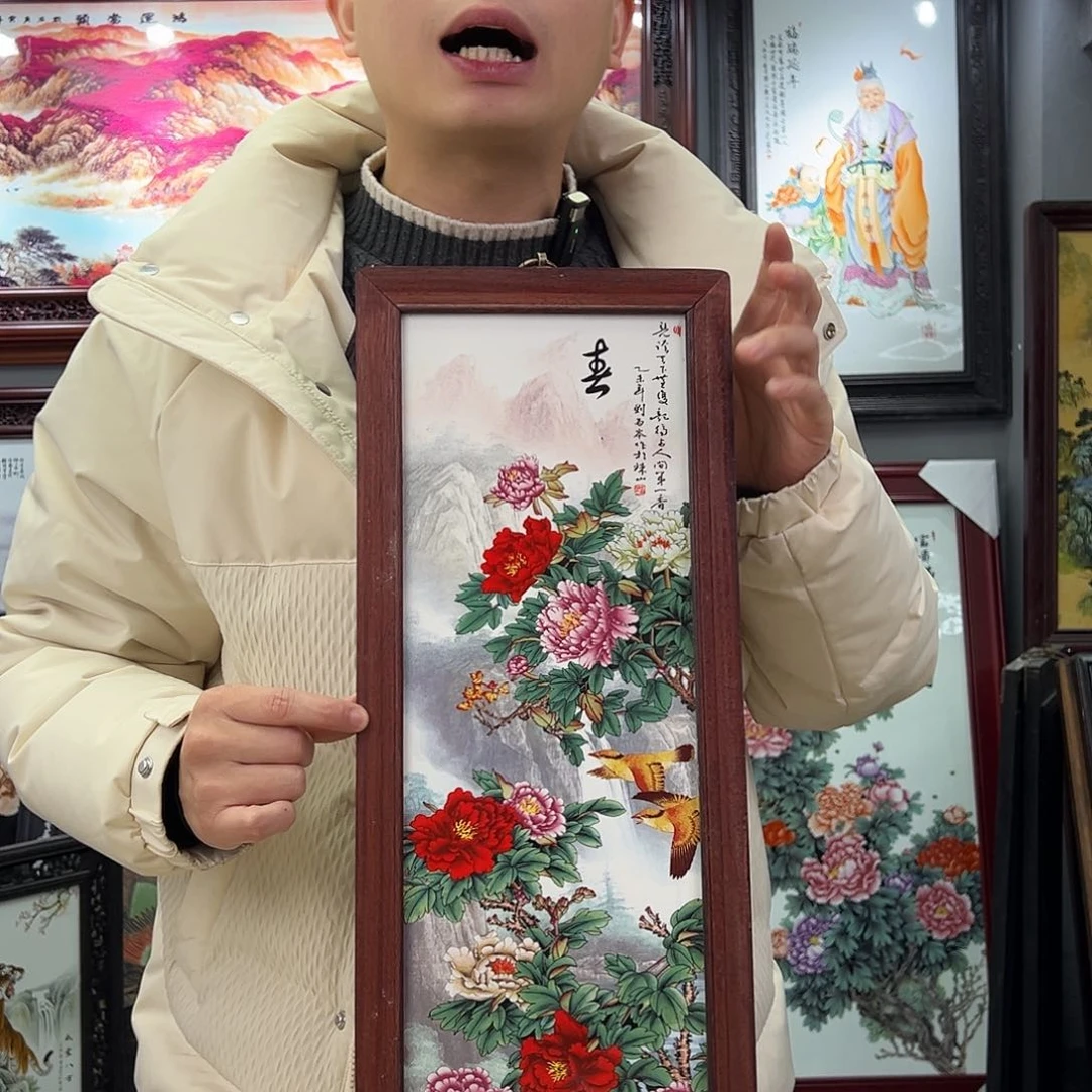 瓷片景德镇瓷板画花鸟