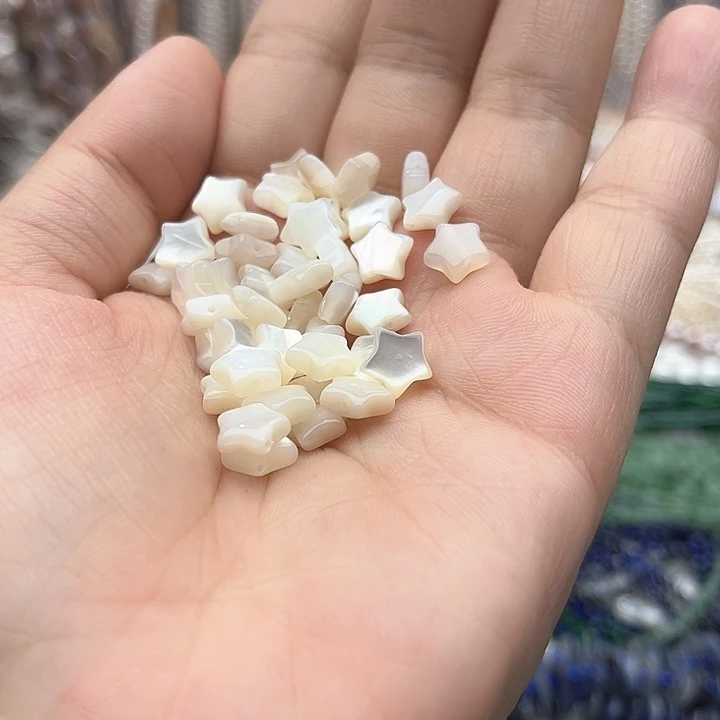 未镶嵌玛瑙/玉髓珠宝半成品10个8mm左右白蝶贝五星