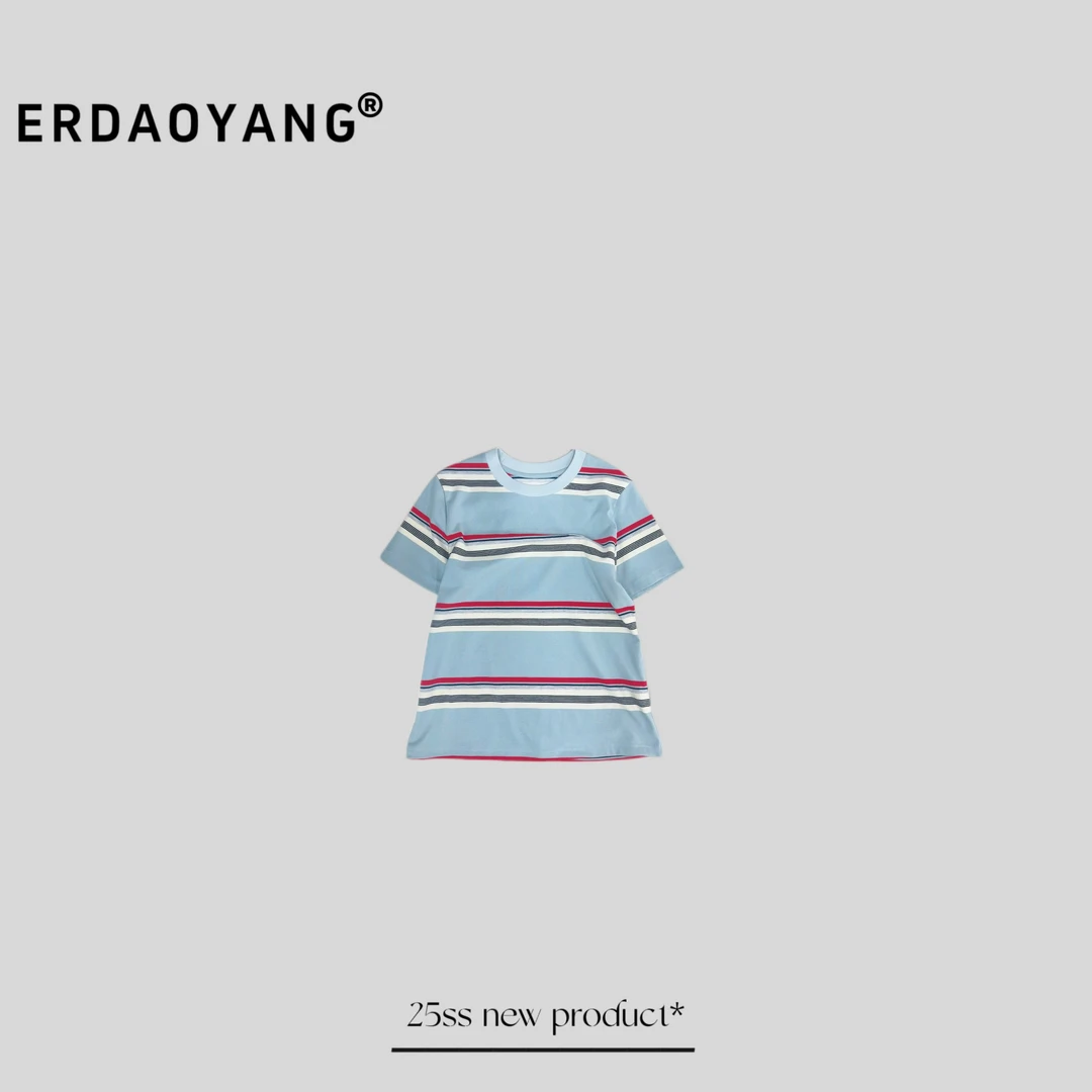 ERDAOYANG "" 夏季新款拼色撞色条纹短袖DXA172