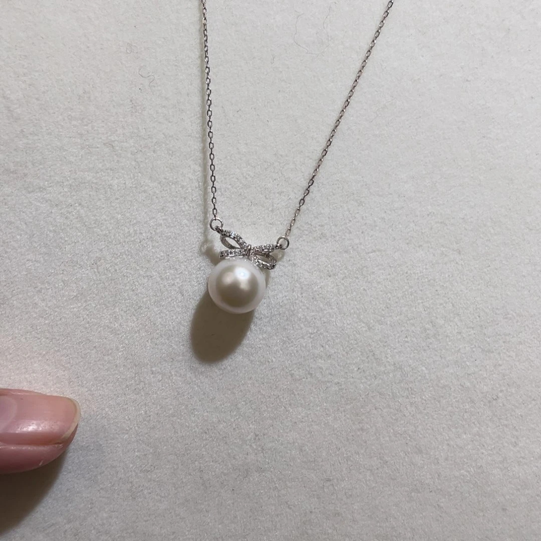 颈饰银S925镶嵌淡水珍珠
