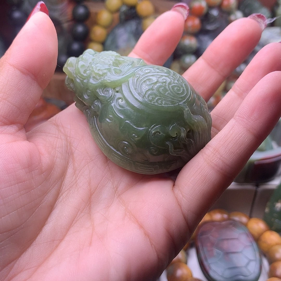 岫岩河磨玉（透闪石质玉）未镶嵌吊坠(不含链)